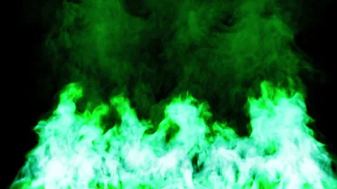 Green fire burning loop effect animation Stock Footage 261800434