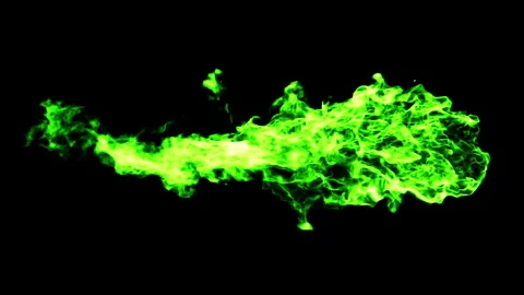 Green fire burning loop effect animation Stock Footage 262287210