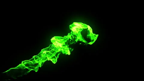 Green fire burning loop effect animation Stock Footage 262290180