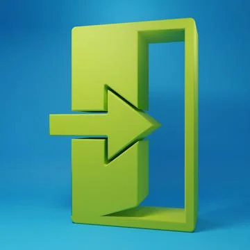 Green Fire exit icon isolated on blue background. Fire emergency icon. Mini.. Ilustración de archivo