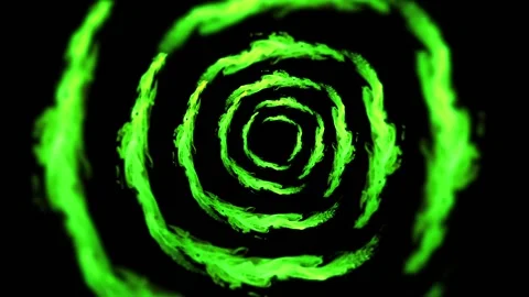 Green Fire flame burn circle loop animation Stock Footage 145999642