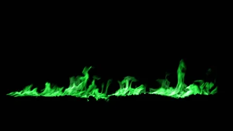 Green Fire flame burn loop Stock Footage 145932842