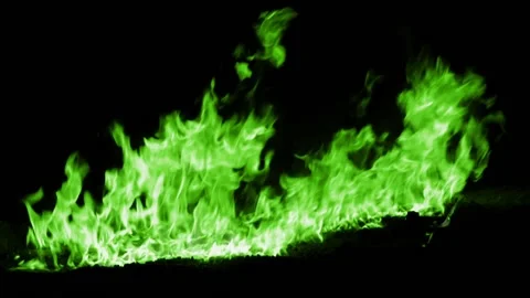 Green Fire flame burn loop Video stock 145932886