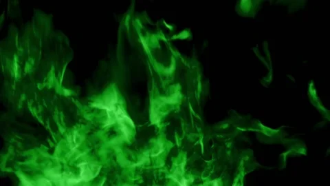 Green Fire flame burn loop Stock Footage 145933029