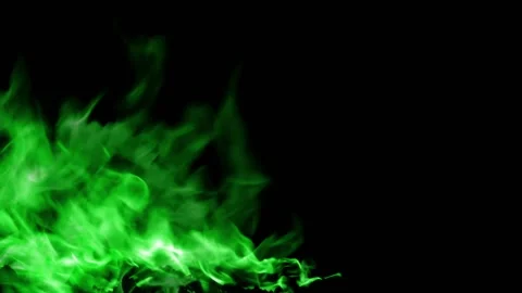 Green Fire flame burn loop Stock Footage 145933078