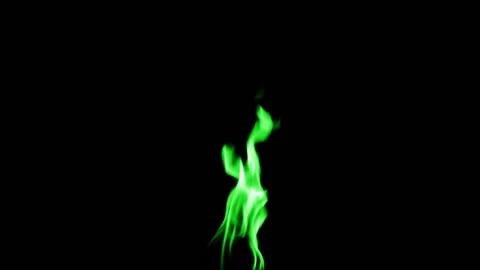 Green Fire flame burn loop Stock Footage 145933112
