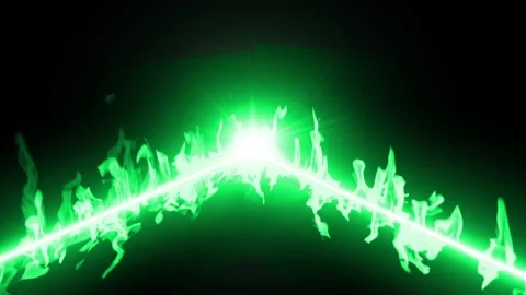Green Fire flame burn loop animation Stock Footage 145999974