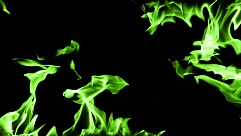 Green fire flame effect animation Video stock 145894845