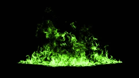 Green fire flame effect animation Video stock 145894900