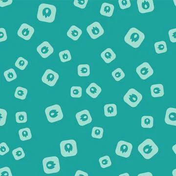Green Fire flame icon isolated seamless pattern on green background. Vector 스톡 일러스트