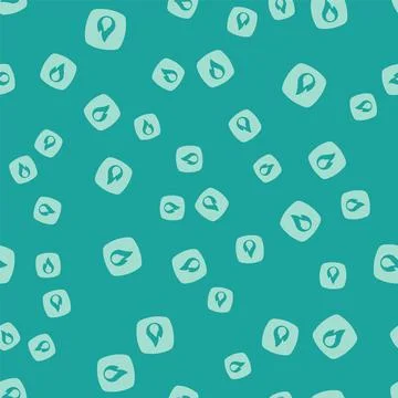 Green Fire flame icon isolated seamless pattern on green background. Vector 스톡 일러스트