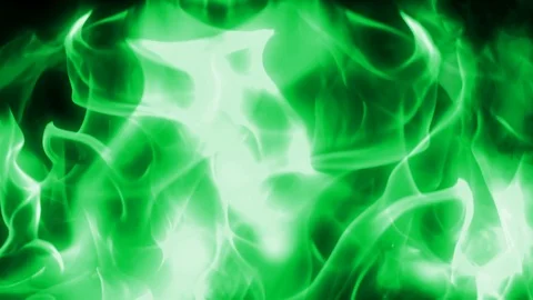 Green fire flame loop animation Stock Footage 117588419