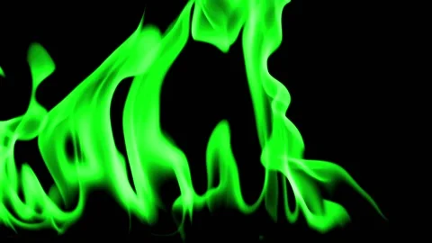 Green Fire flame loop animation Stock Footage 145933211