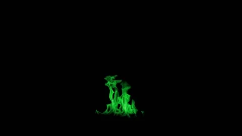Green Fire flame loop animation Stock Footage 145933381