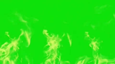 Green Fire Flames Burning Effect on Green Screen Stock Footage 340635798