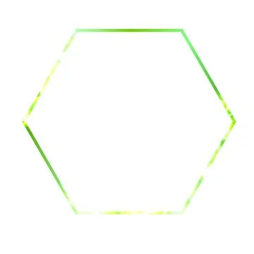 Green fire frame in the shape of hexagon, fiery frame, burning clipping mask Stock Illustration