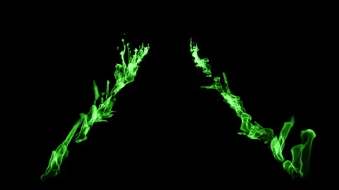 Green fire line loop effect animation Stock Footage 261797803