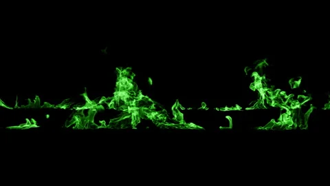 Green fire line loop effect animation Stock Footage 261797966