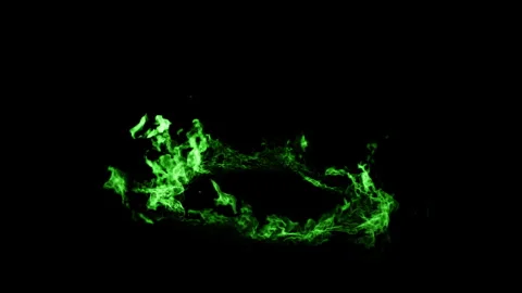 Green fire loop effect animation Video stock 261798184