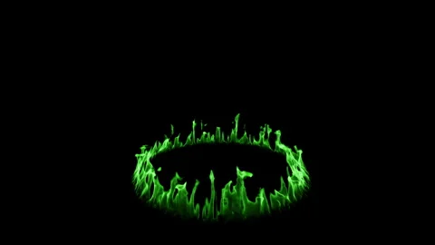 Green fire loop effect animation Stock Footage 261798308