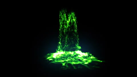 Green fire loop effect animation Video stock 262287411