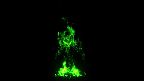 Green fire loop effect animation Video stock 262289856
