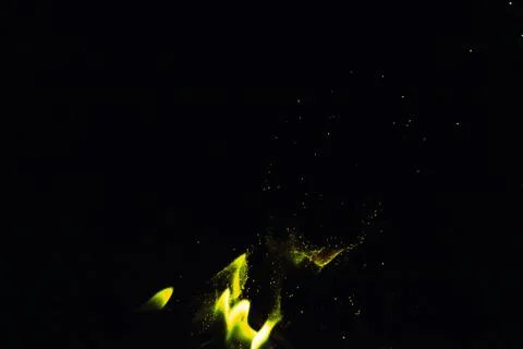 Green fire at night Stock Photos