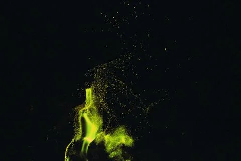 Green fire at night Foto stock
