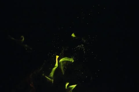 Green fire at night Foto stock