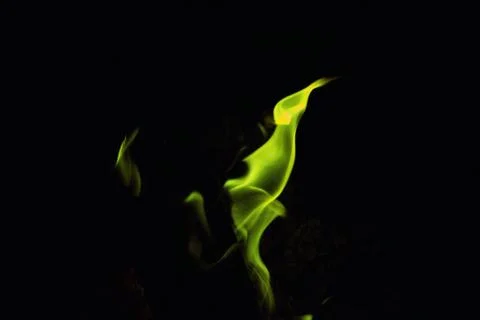 Green fire at night Foto stock