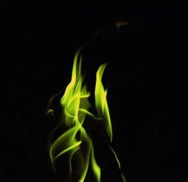 Green fire at night Stock Photos