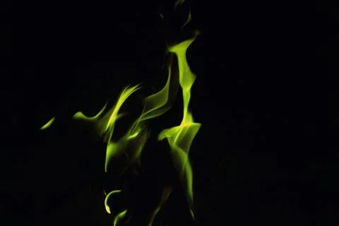 Green fire at night Foto stock