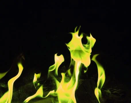 Green fire at night Stock Photos
