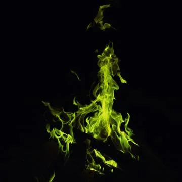 Green fire at night Stock Photos