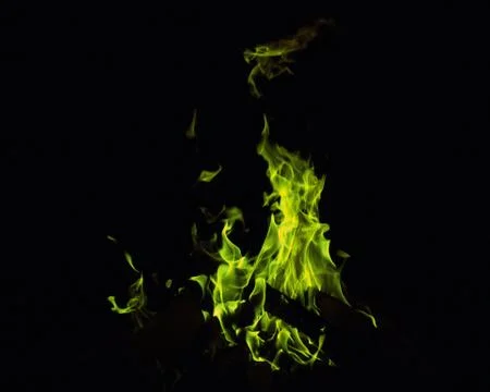 Green fire at night Stock Photos