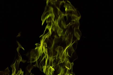 Green fire at night Stock Photos