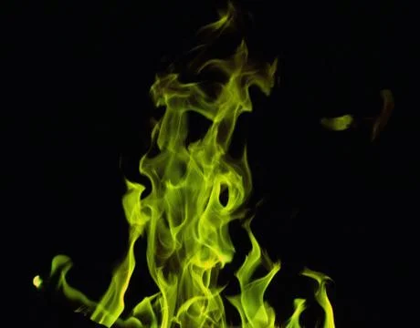 Green fire at night Stock Photos