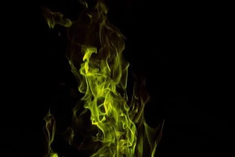 Green fire at night Stock Photos