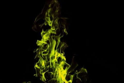 Green fire at night Foto stock