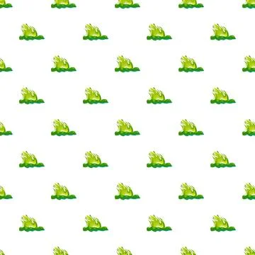 Green fire or flame symbol repeating seamless pattern Illustrazione stock
