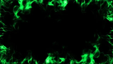 Green fire side corner loop animation Stock Footage 117588524