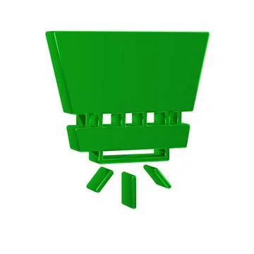 Green Fire sprinkler system icon isolated on transparent background. Sprinkler Stock Illustration