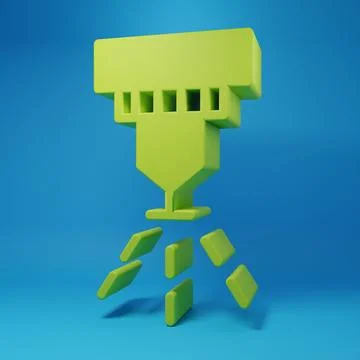 Green Fire sprinkler system icon isolated on blue background. Sprinkler, fi.. Stock Illustration