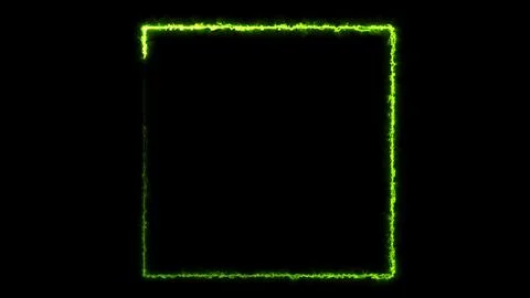 Green fire square frame Illustrazione stock