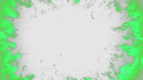 Green Fire Transition Alpha - High Quality Stock Footage Stock Footage 310745218