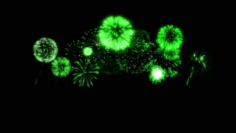 Green fire works particle effect animation Stock Footage 207987288