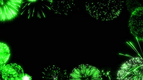 Green fire works particle effect animation Video stock 207987367