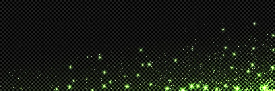 Green firefly light vector magic effect. Overlay glow and dust sparkle. Shine Illustrazione stock