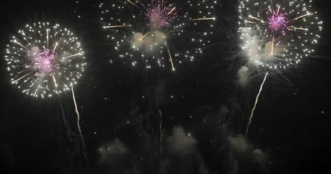 Green Firework happy new year 2024, 4th of july  celebrate anniversary holiday Stock Footage 247885681