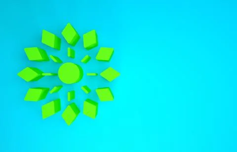 Green Firework icon isolated on blue background. Concept of fun party. Explos Stock Illustration
